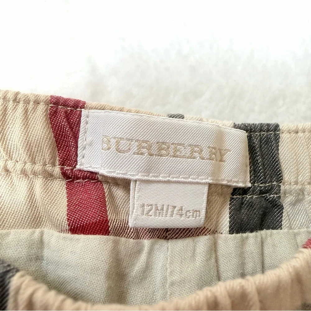 Burberry baby boy infant 12m shorts Half pants Nova Check newborn bottoms beige
